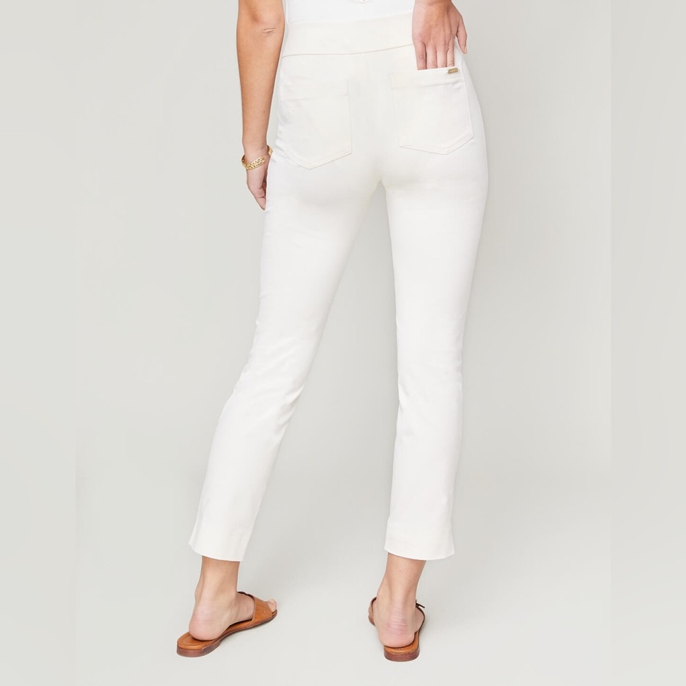 Spartina 449 Women’s Maren Pull-on Ankle Pants Buttercream White Medium EUC - Picture 2 of 8
